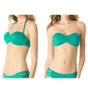 Vitamin A Bel Air Ecolux Convertible Bandeau Halter Bikini Top XS Made in USA